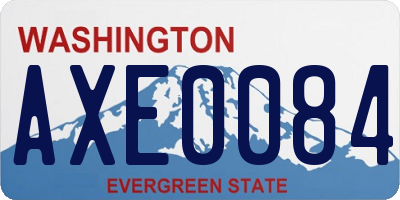 WA license plate AXE0084