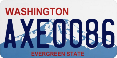 WA license plate AXE0086