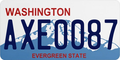WA license plate AXE0087