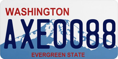 WA license plate AXE0088