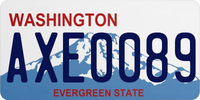 WA license plate AXE0089