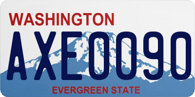 WA license plate AXE0090