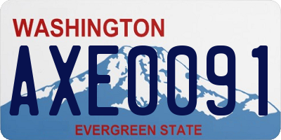 WA license plate AXE0091