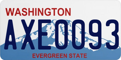 WA license plate AXE0093