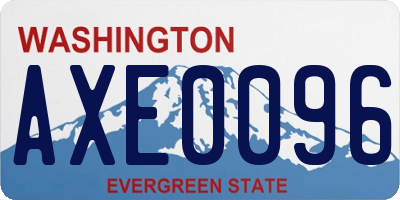 WA license plate AXE0096