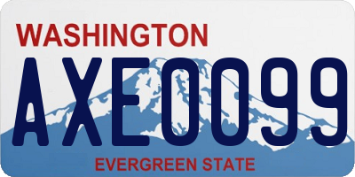 WA license plate AXE0099