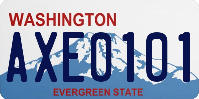 WA license plate AXE0101