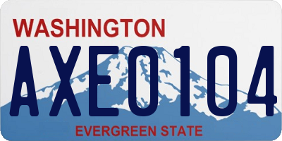 WA license plate AXE0104