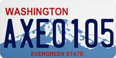 WA license plate AXE0105