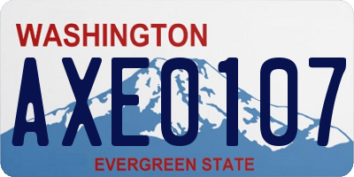 WA license plate AXE0107
