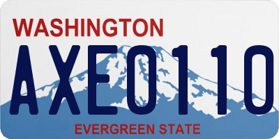 WA license plate AXE0110