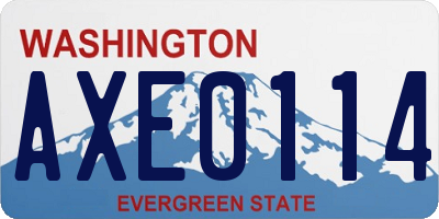 WA license plate AXE0114