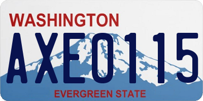 WA license plate AXE0115
