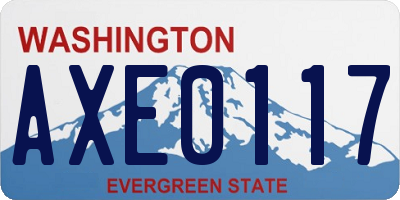 WA license plate AXE0117