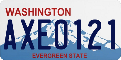 WA license plate AXE0121