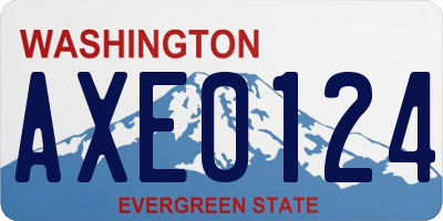 WA license plate AXE0124