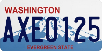 WA license plate AXE0125