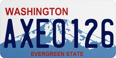 WA license plate AXE0126