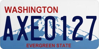 WA license plate AXE0127
