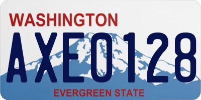 WA license plate AXE0128