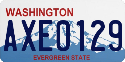 WA license plate AXE0129