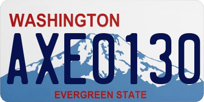 WA license plate AXE0130