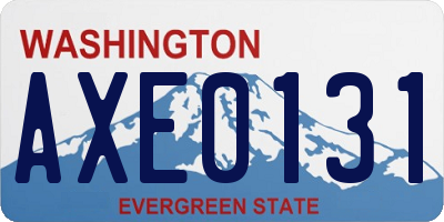 WA license plate AXE0131