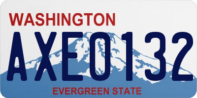 WA license plate AXE0132