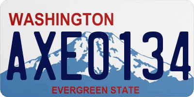 WA license plate AXE0134