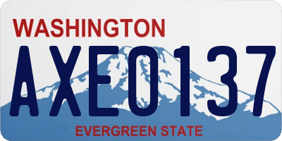 WA license plate AXE0137