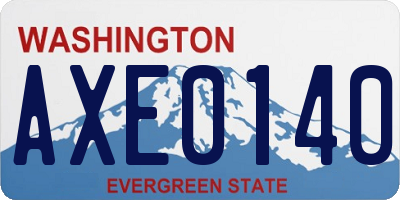WA license plate AXE0140