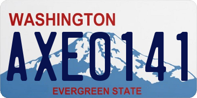 WA license plate AXE0141