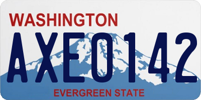 WA license plate AXE0142