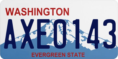 WA license plate AXE0143