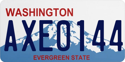 WA license plate AXE0144