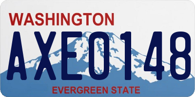 WA license plate AXE0148