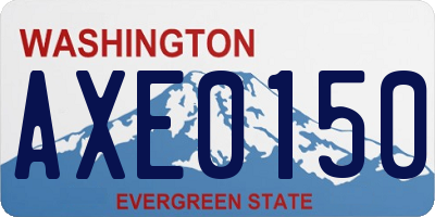 WA license plate AXE0150