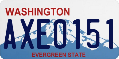 WA license plate AXE0151