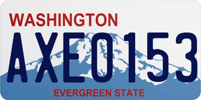 WA license plate AXE0153