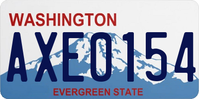 WA license plate AXE0154