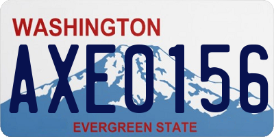 WA license plate AXE0156