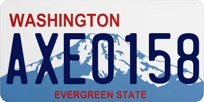 WA license plate AXE0158