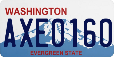 WA license plate AXE0160