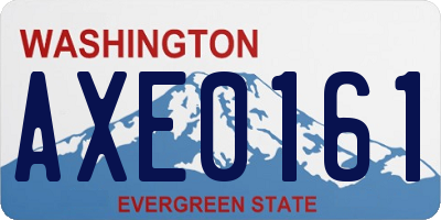 WA license plate AXE0161