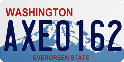 WA license plate AXE0162