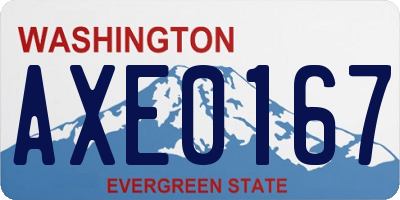 WA license plate AXE0167
