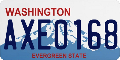 WA license plate AXE0168