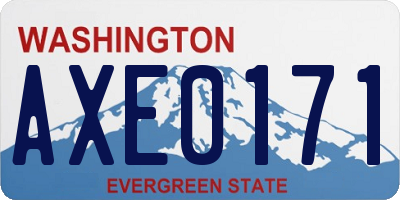 WA license plate AXE0171