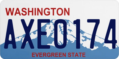 WA license plate AXE0174