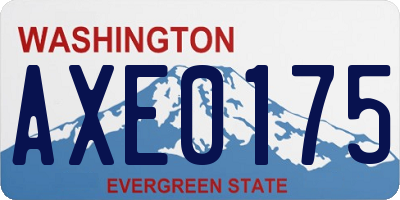 WA license plate AXE0175